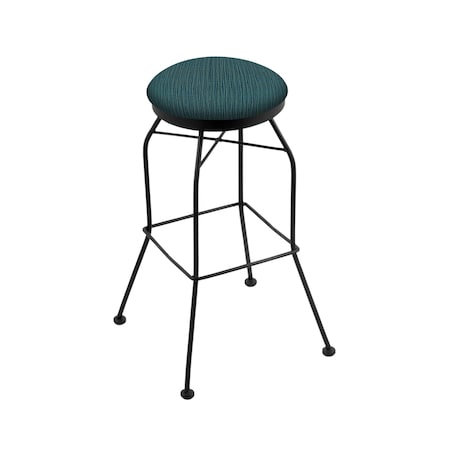 Holland Bar Stool Co 30" Swivel Bar Stool, Black Wrinkle, Graph Tidal Seat 302030BW022